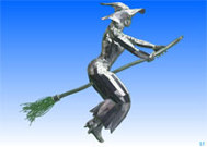 3D witch on broom