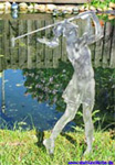 Garden stakes steel sheet female golf player height 85cm.