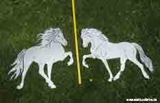 Garden stakes steel sheet wild horses.