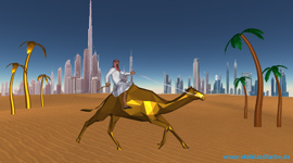 Development of 3D designs for 3D steel sculpture models Golden Camel Race in Dubai with abstract steel palms. Project study 3D CAD