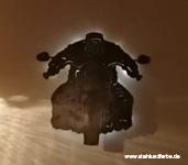 Metal wall picture Harley Davidson Biker, backlit, height 40cm x width 70cm.