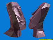 development state steel moai head.