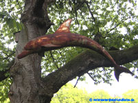 Dolphin rusty. Welded sheet steel garden Sculpture.