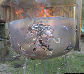 fire-bowl with 5 various dragon motives.