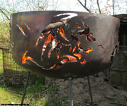 fire-bowl with 5 various dragon motives.