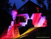 Decorative lighting on a garden party.