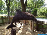 Garden Sculpture wire dolphin.