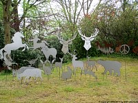 garden stakes metal sheet forest.