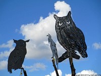 garden stakes metal sheet owls.