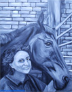 Modern style painting horse portrait. Leandras.