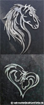 Murals equines heart tribal wall metal sheet.