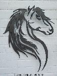 Murals equines head tribal wall metal sheet.