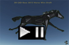 Prototype 3D CAD abstract steel racing horse in 2013