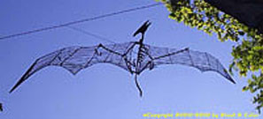 flight-saurian welded steel wire sculpture.