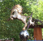 Steel horse. Welded sheet metalgarden Sculpture.