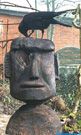 Wood statue: Moai - Rapa Nui - wooden sculpture.