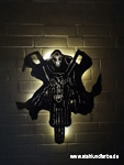 Led Wandbild Sense Mann Biker Metall, hinterleuchtet.