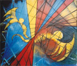 In der Zeitform - Engel. 97x111cm. 1994.