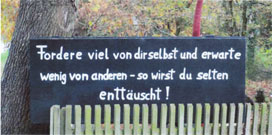 Sprücheschild.